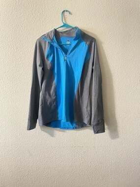 Noble Equestrian Women's Athena 1/4 Zip Performance Fleece Pullover Blue/Grey